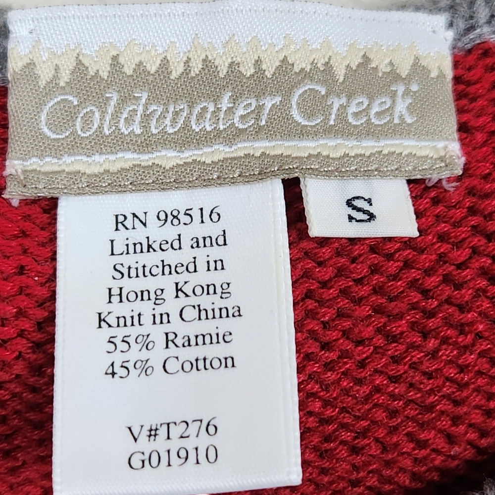 Coldwater Creek Patchwork Cottagecore Cute Christmas Sweater Cardigan Size Small - Picture 6 of 8